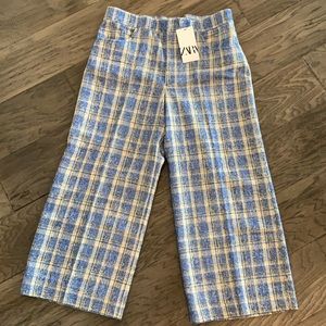 ZARA Cropped Plaid Pants